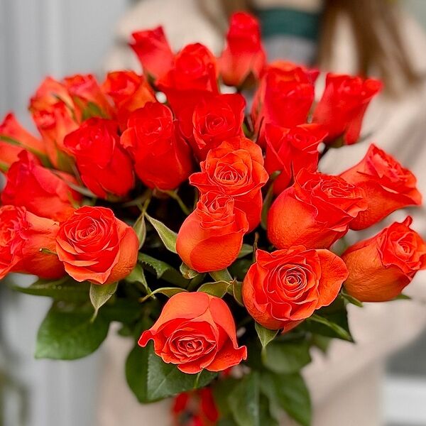 25 кенийских роз Оранж (50 см)