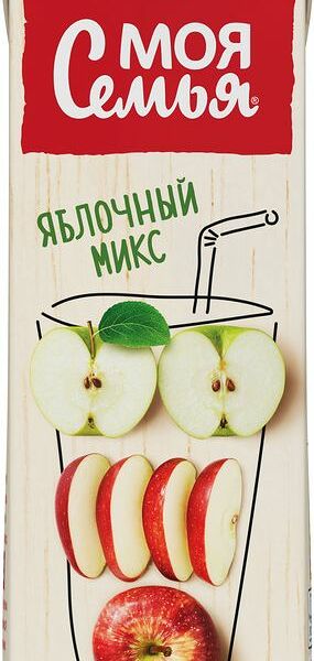 Напиток сокосодержащий Моя Семья Яблочный микс 0.95л