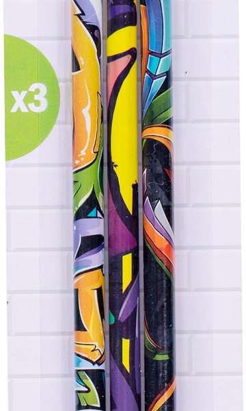 Набор карандашей Graffity HB чернографитных без ластика 3шт