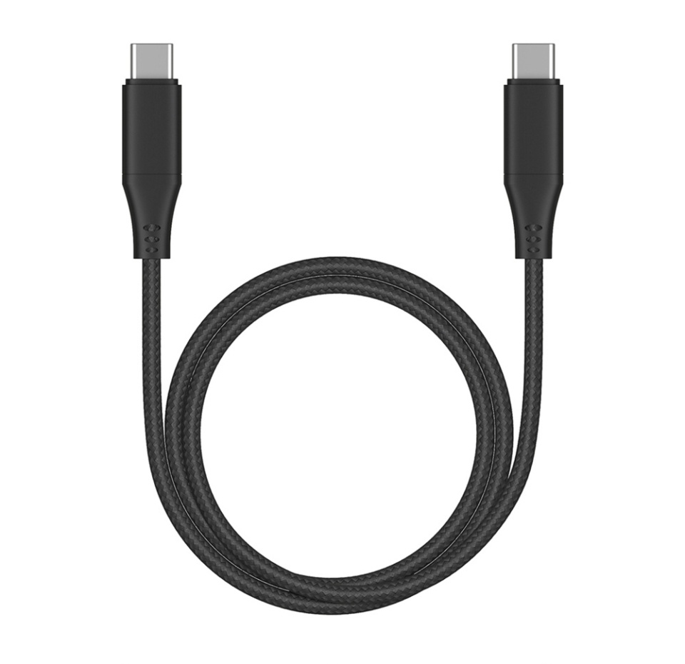 

Дата-кабель Usb-c - Usb-c Deppa 5a, 100w, 1.2м, ткань, черный, Китай