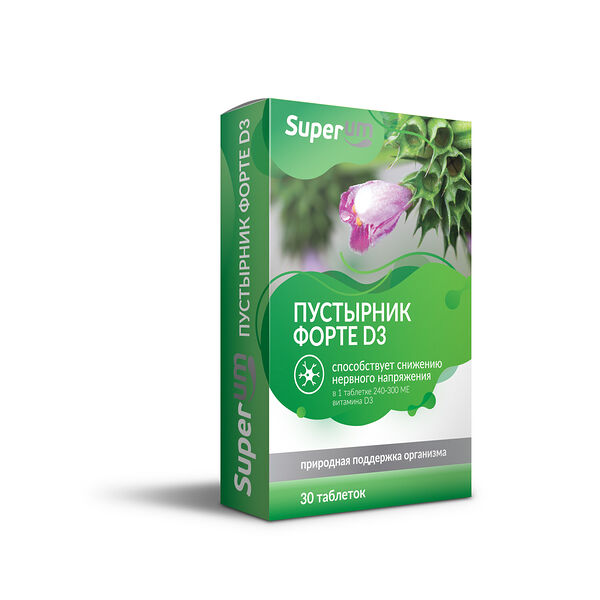 Superum пустырник форте D3 таблетки 30 шт