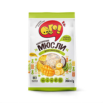 Мюсли Ого! фруктовый микс, 350 г