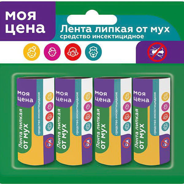 Липкая лента Моя цена от мух, 4 шт.