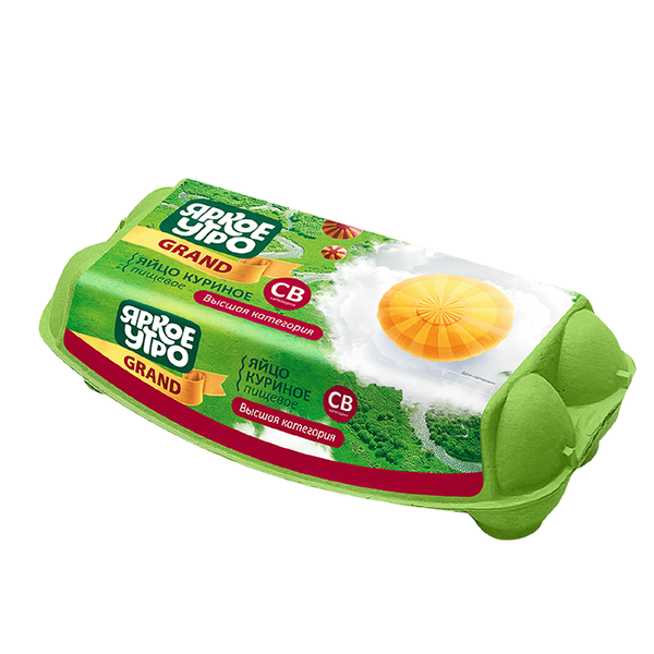 Яйца куриные Яркое Утро Grand, СВ, 10 шт, 800 г