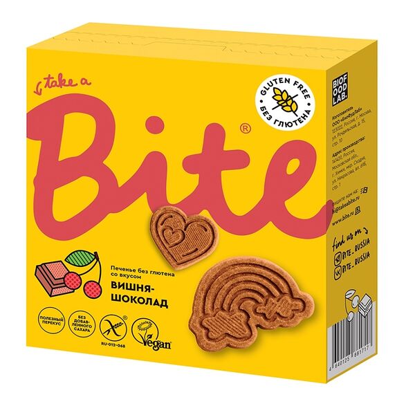 Печенье безглютеновое Bite Вишня-Шоколад