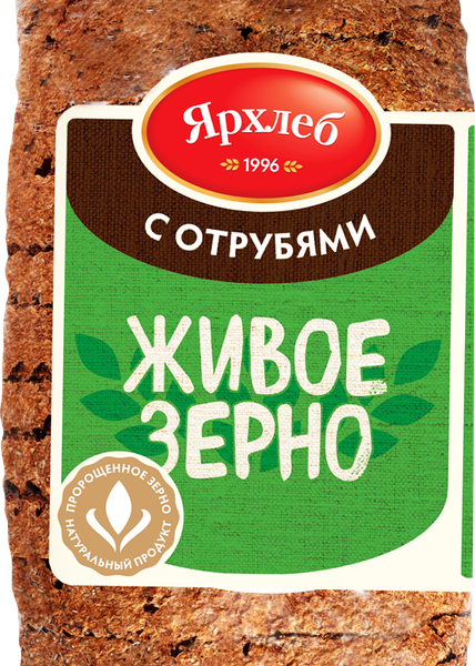 Хлеб ЯРХЛЕБ Живое зерно из зерна пшеницы с отрубями в нарезке