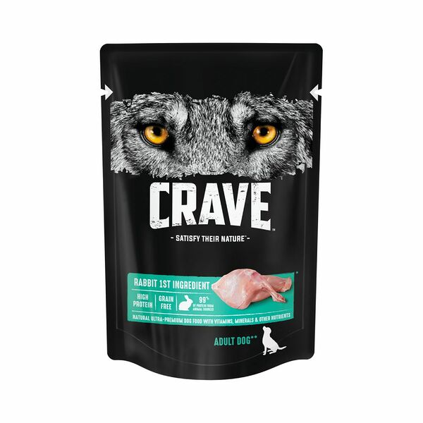 Корм консервированный для взрослых собак CRAVE Кролик