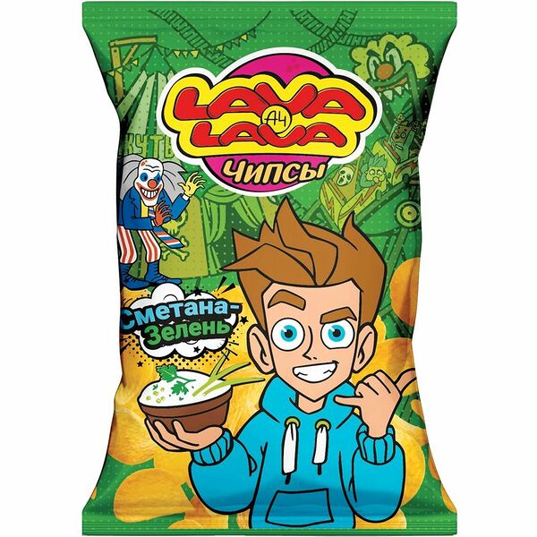Чипсы Lava Lava картофельные со вкусом сметана и зелень, 50 г
