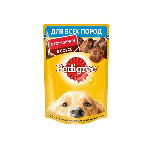 Корм влажный Pedigree для собак всех пород с говядиной в соусе
