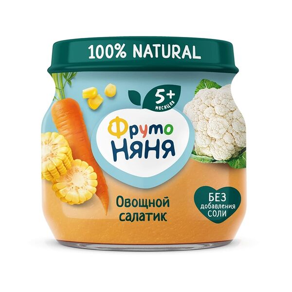 Пюре ФрутоНяня Овощной салатик 5+ 80 г