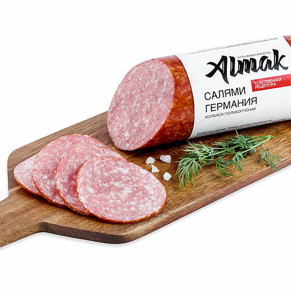 Колбаса альмак салями германия полукопчёное вакуумная упаковка альмак