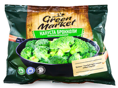 Овощи замороженные капуста брокколи Green Market