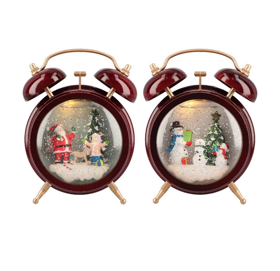 

Сувенир будильник темно-красный Timstor с зимним пейзажем и снегопадом, с подсветкой на батарейках, 13.5х18х8см., Timstor 1шт. Бельгия, в ассортименте
