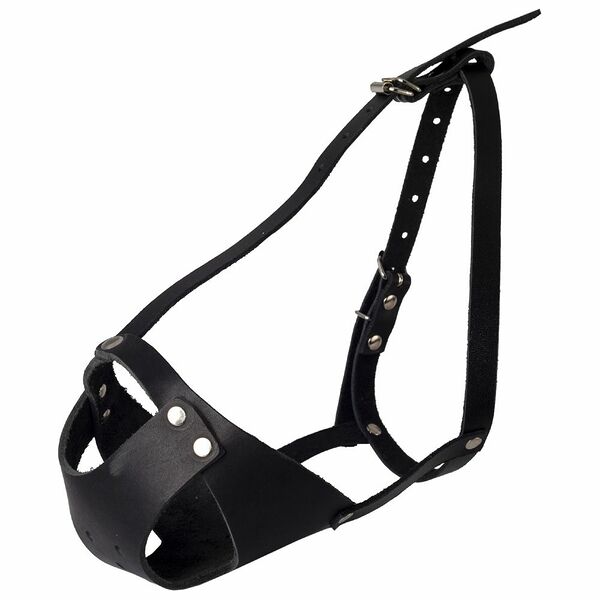 Намордник для собак КАСКАД кожаный цельнокроеный для мелких пород собак (французский бульдог)