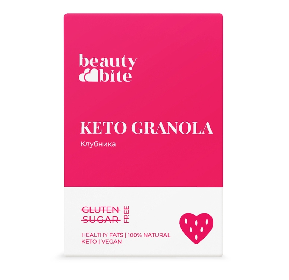 

Кето-гранола низкоуглеводная Beauty Bite с клубникой