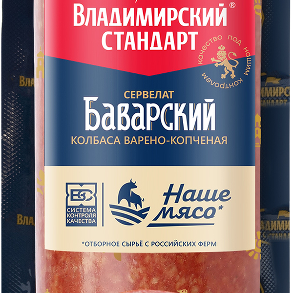 Колбаса Владимирский стандарт сервелат Баварский варено-копченый 300г