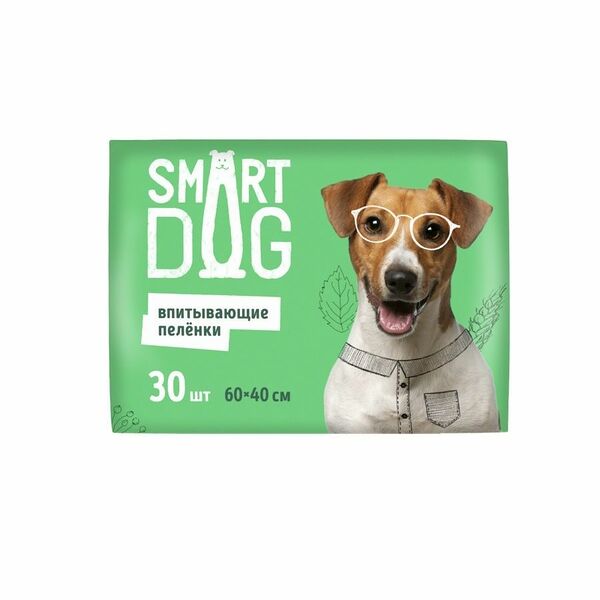 Пеленки впитывающие Smart Dog для собак 60х40 см (30 шт)