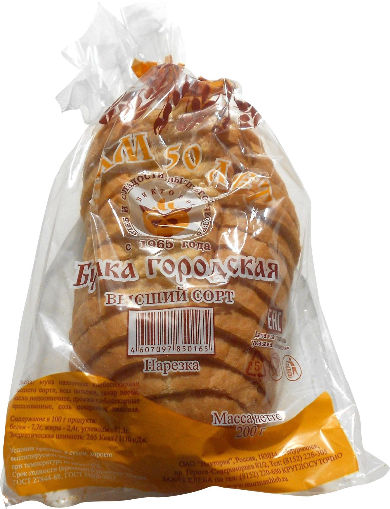 

Булка Виктория Городская в нарезке 200 г