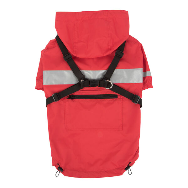 Дождевик для собак с капюшоном и шлейкой 