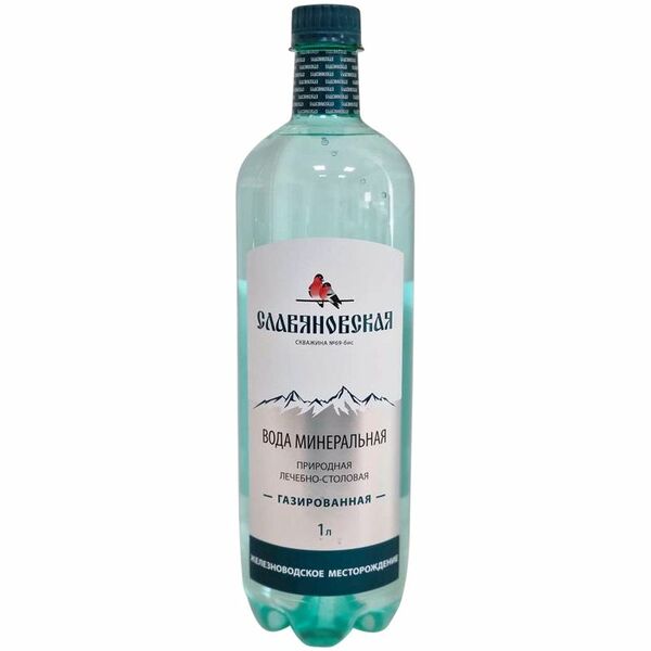 Вода Славяновская минеральная природная лечебно-столовая питьевая, 1л