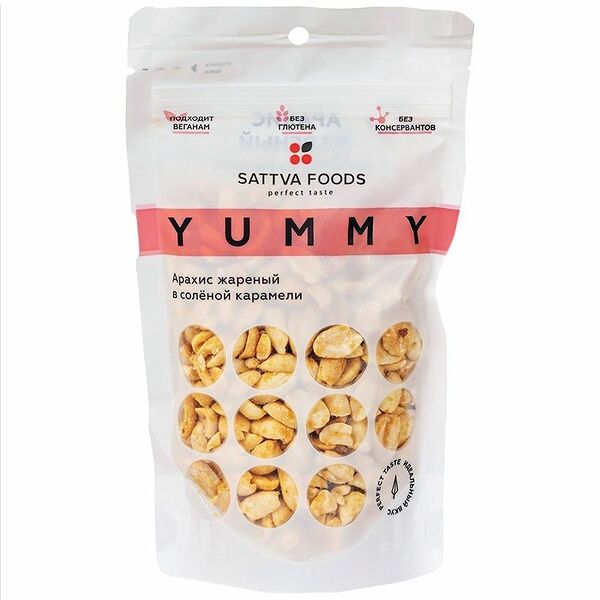 Арахис Sattva Foods в солёной карамели жареный, 100г