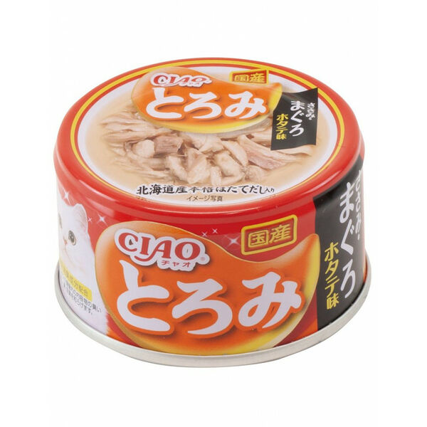 Inaba Влажный корм для кошек Inaba Ciao Toromi Куриное филе с тунцом магуро со вкусом морского гребешка в бульоне 80 г