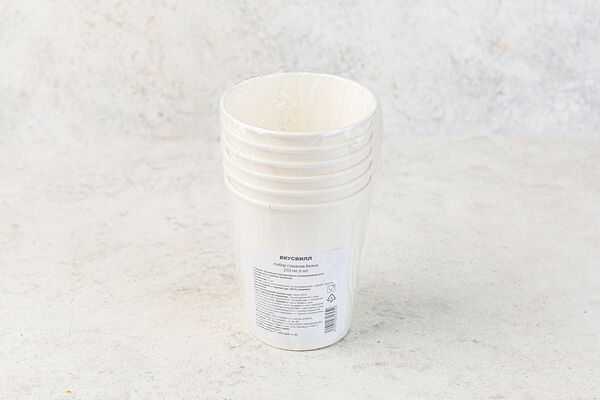 Набор стаканов бумажных, белые, 6 шт