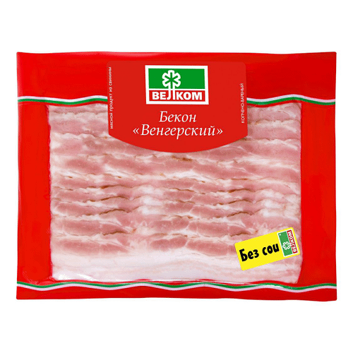 Бекон Велком Венгерский варено-копченый нарезка, 300г