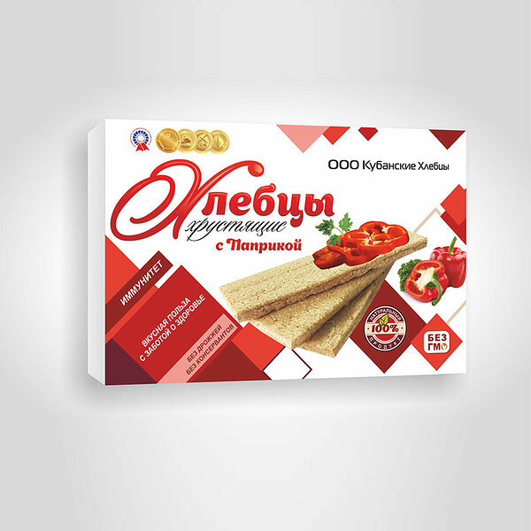 Хлебцы Кубанские хрустящие с паприкой 100г