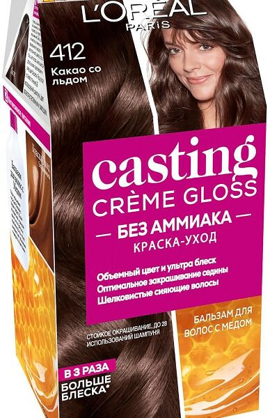 Краска-уход для волос Loreal Paris Casting Creme Gloss 412 Какао со льдом