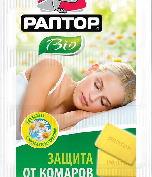 Раптор Пластины от комаров BIO с экстрактом ромашки в мини-прилавке