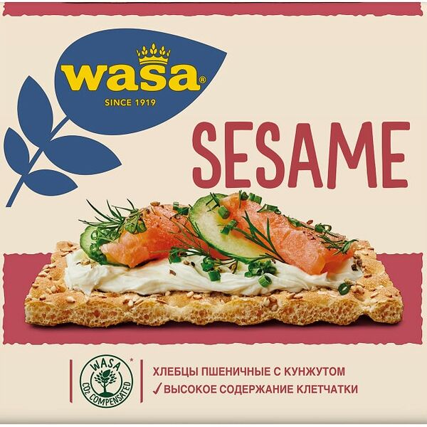 Хлебцы Wasa пшеничные с кунжутом 200г