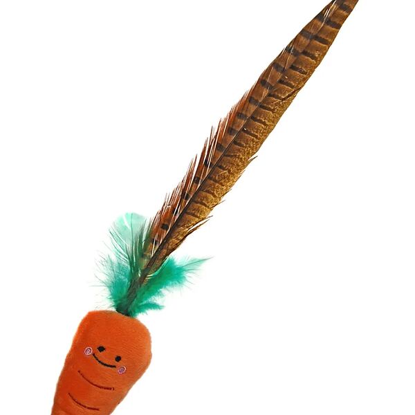 Japan Premium Pet Дразнилка для кошек «Морковка с пером фазана»