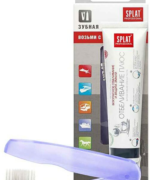 Дорожный набор Splat Зубная паста Отбеливание плюс 40мл + Зубная щетка