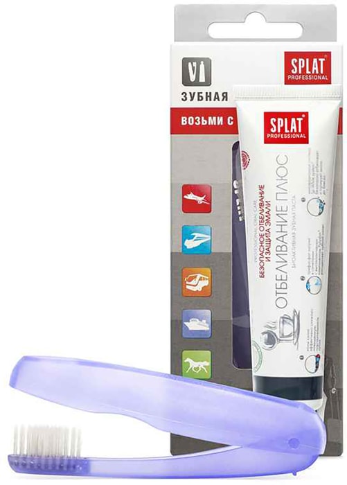 

Набор дорожный Splat Professional: зубная паста Отбеливание плюс 40 мл, зубная щетка 1 шт. цвет в ассортименте
