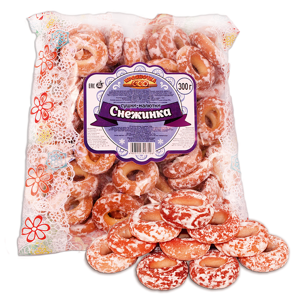 Сушки-малютки КРАЯНОЧКА Снежинка глазированные