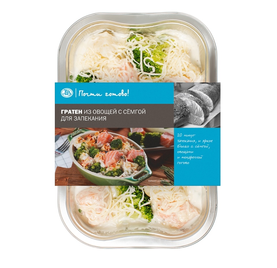 

Гратен из овощей с семгой для запекания охлажденный Почти готово, 280 г, Россия