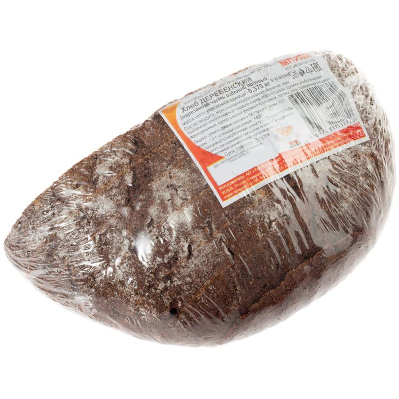 

Хлеб ржано-пшеничный подовый Георгиевский Хлебокомбинат Деревенский половинка в нарезке 375 г