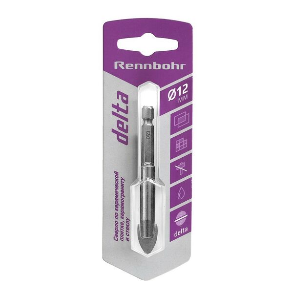 Сверло по керамике RENNBOHR Delta, 12мм