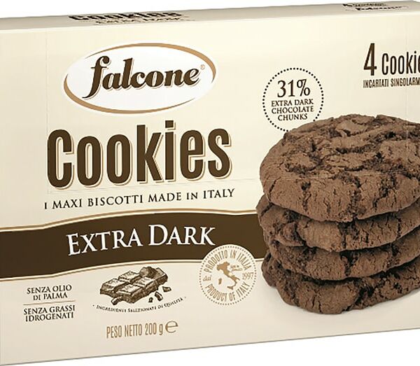Печенье Falcone Cookies сахарное с темным шоколадом 200г