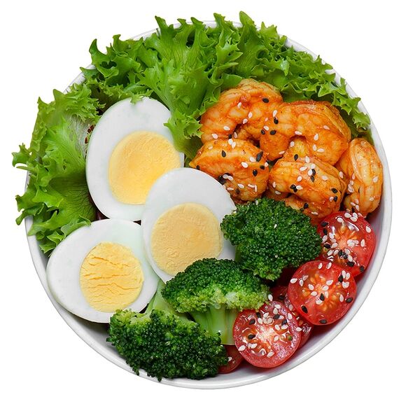 Салат-боул Кето креветки-яйцо 220 г