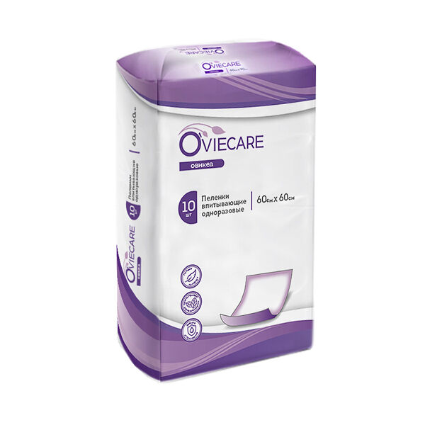 O’viecare пеленки впитывающие одноразовые 60 см х 60 см 10 шт