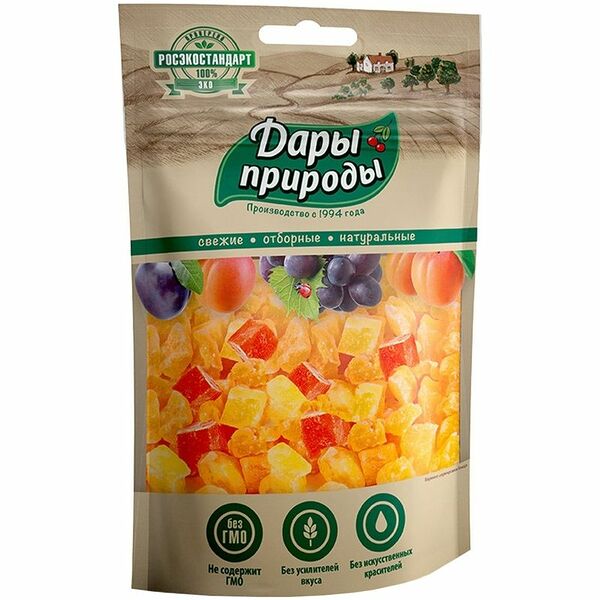 Цукаты Дары природы Ананас и папайя сушеные 150г