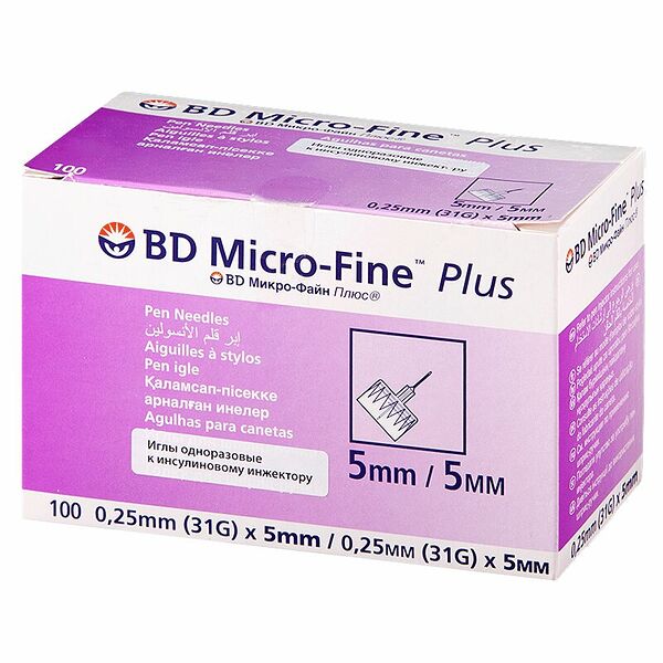 Иглы для шприц-ручки BD Micro-Fine Plus 31G 0.25 мм х 5 мм 100 шт 
