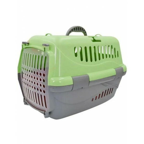 Zooexpress Переноска Турне 42*29,5*26см с прозрачной пластиковой дверцей, без комплектации голубая S