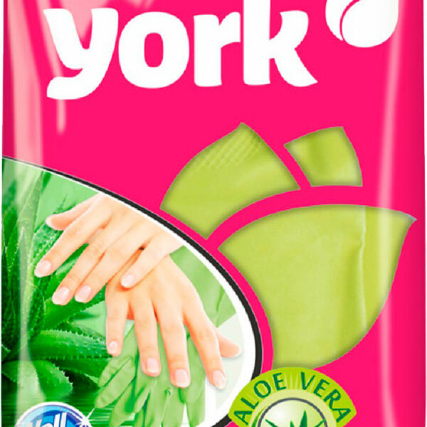 Перчатки хозяйственные York Алоэ с хлопковым напылением L