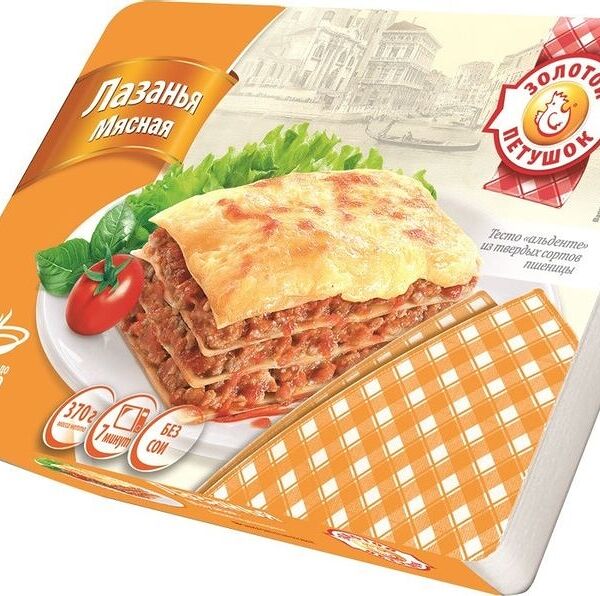 Лазанья мясная Золотой Петушок, 370г