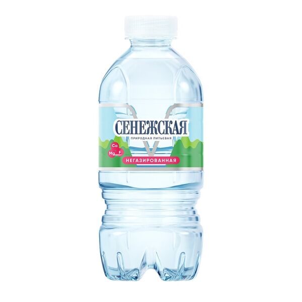 Вода минеральная Сенежская природная питьевая столовая негазированная 0.33л пластиковая бутылка Россия