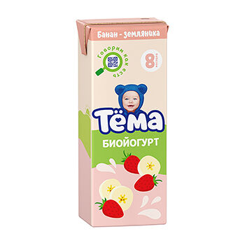 Биойогурт Тема земляника-банан 2,8% 210г 