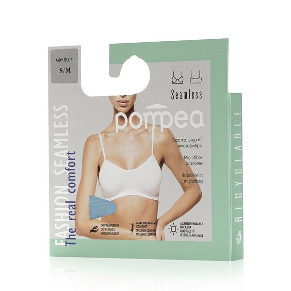 Женский бюстгалтер из микрофибры Pompea, Светло-синий, S/M